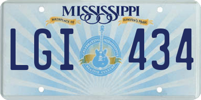 MS license plate LGI434
