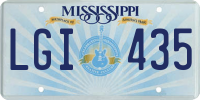 MS license plate LGI435