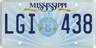 MS license plate LGI438