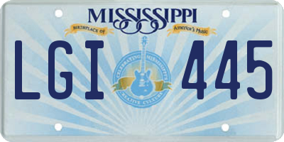MS license plate LGI445