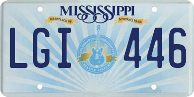 MS license plate LGI446