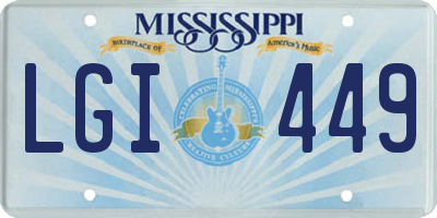 MS license plate LGI449