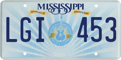 MS license plate LGI453