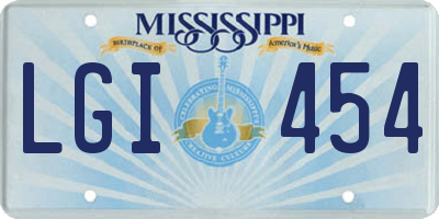MS license plate LGI454