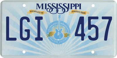MS license plate LGI457