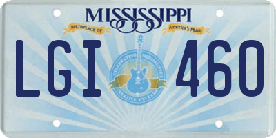 MS license plate LGI460