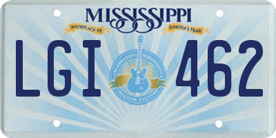 MS license plate LGI462
