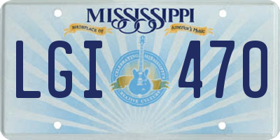 MS license plate LGI470