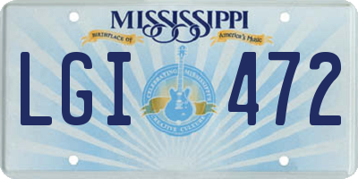 MS license plate LGI472
