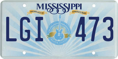 MS license plate LGI473
