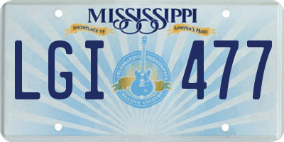 MS license plate LGI477