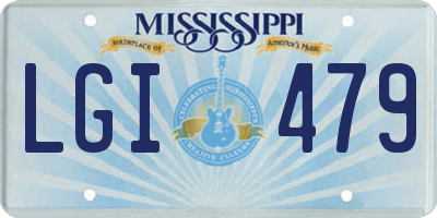 MS license plate LGI479