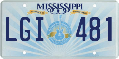 MS license plate LGI481