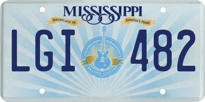 MS license plate LGI482