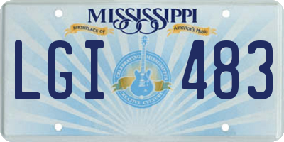 MS license plate LGI483