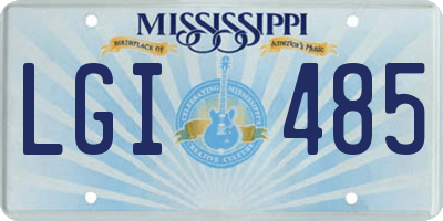 MS license plate LGI485