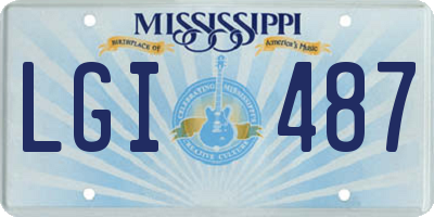 MS license plate LGI487