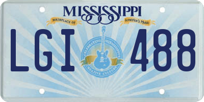 MS license plate LGI488