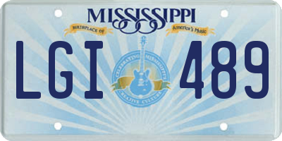 MS license plate LGI489