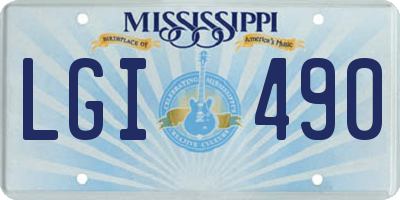 MS license plate LGI490