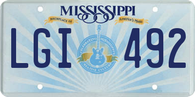 MS license plate LGI492