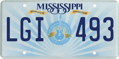 MS license plate LGI493