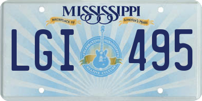 MS license plate LGI495