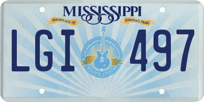 MS license plate LGI497
