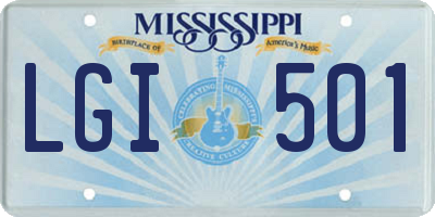MS license plate LGI501