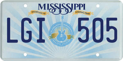 MS license plate LGI505