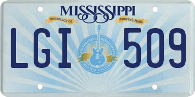 MS license plate LGI509