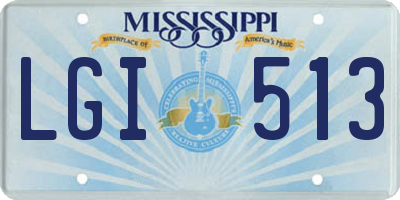 MS license plate LGI513