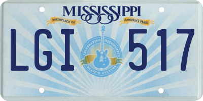 MS license plate LGI517