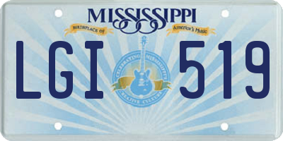 MS license plate LGI519
