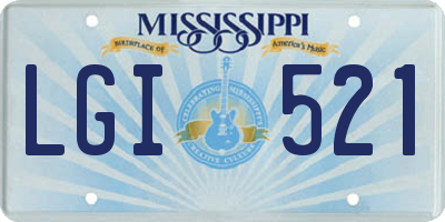 MS license plate LGI521