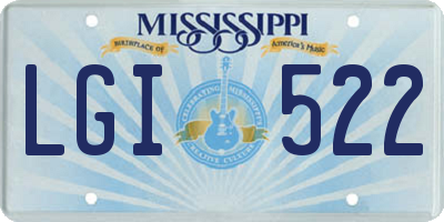 MS license plate LGI522