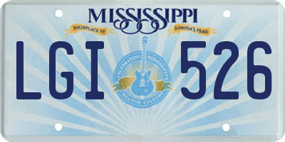 MS license plate LGI526