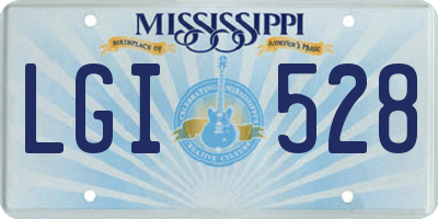 MS license plate LGI528