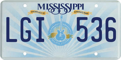 MS license plate LGI536