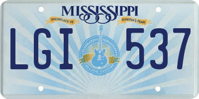 MS license plate LGI537