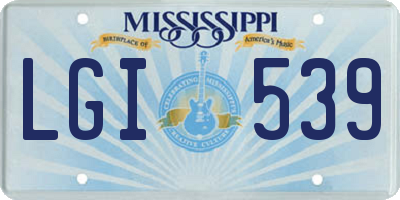 MS license plate LGI539