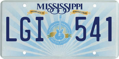 MS license plate LGI541