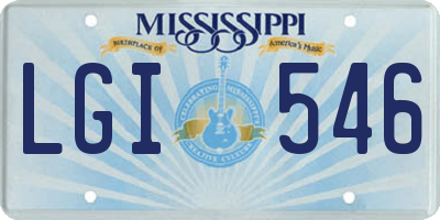 MS license plate LGI546