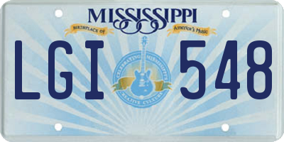 MS license plate LGI548