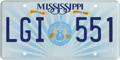 MS license plate LGI551