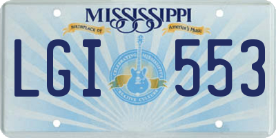 MS license plate LGI553