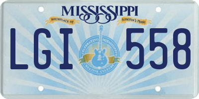 MS license plate LGI558