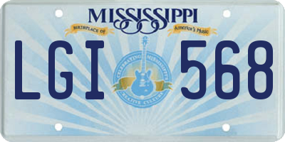 MS license plate LGI568