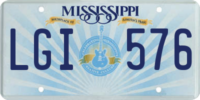 MS license plate LGI576