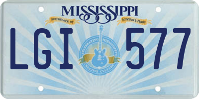 MS license plate LGI577